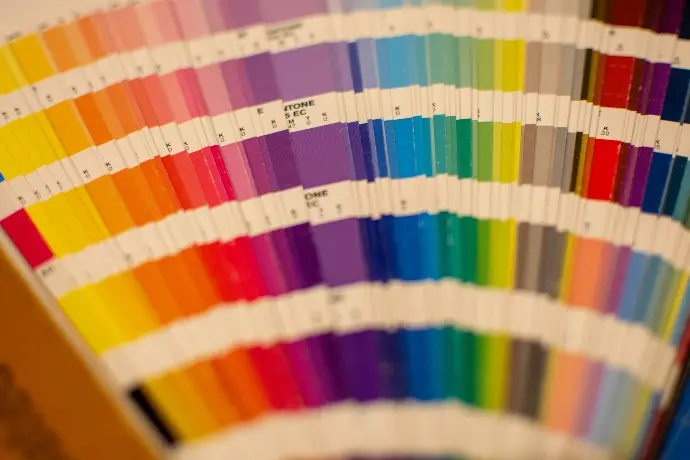 a color chart filled with diverse colors A close-up view of a color chart