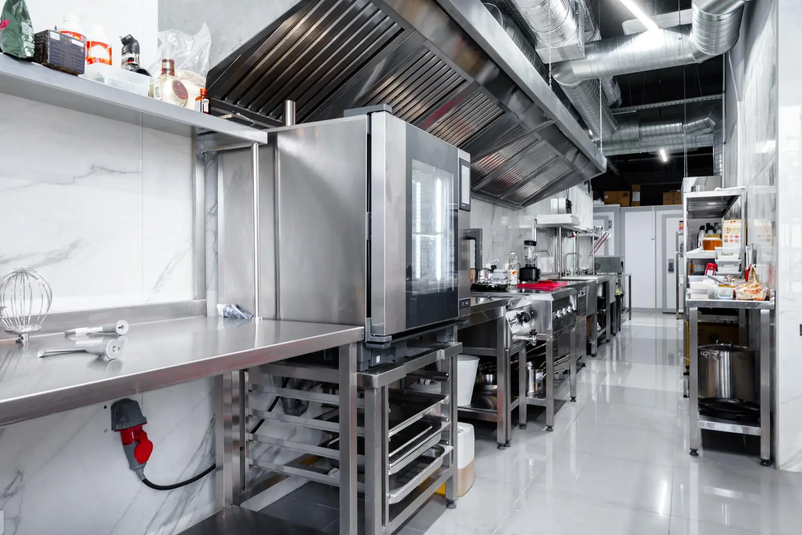 Modern commercial kitchen, exemplifying the vast selection of kitchen and restaurant supplies available from China.