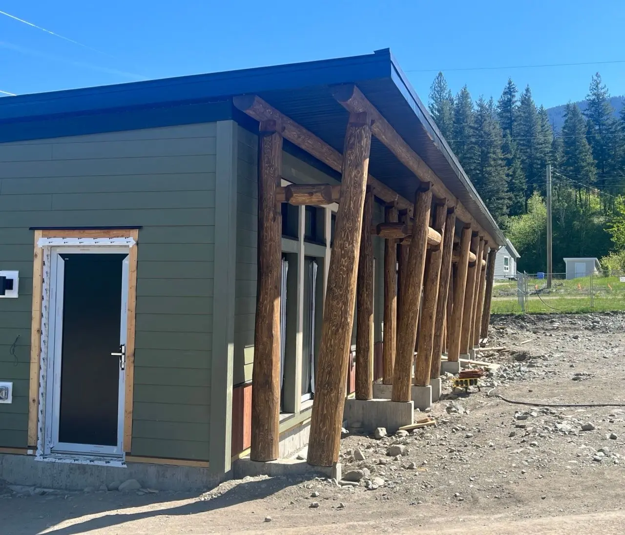 Close-up view of a Simpcw First Nation Building
