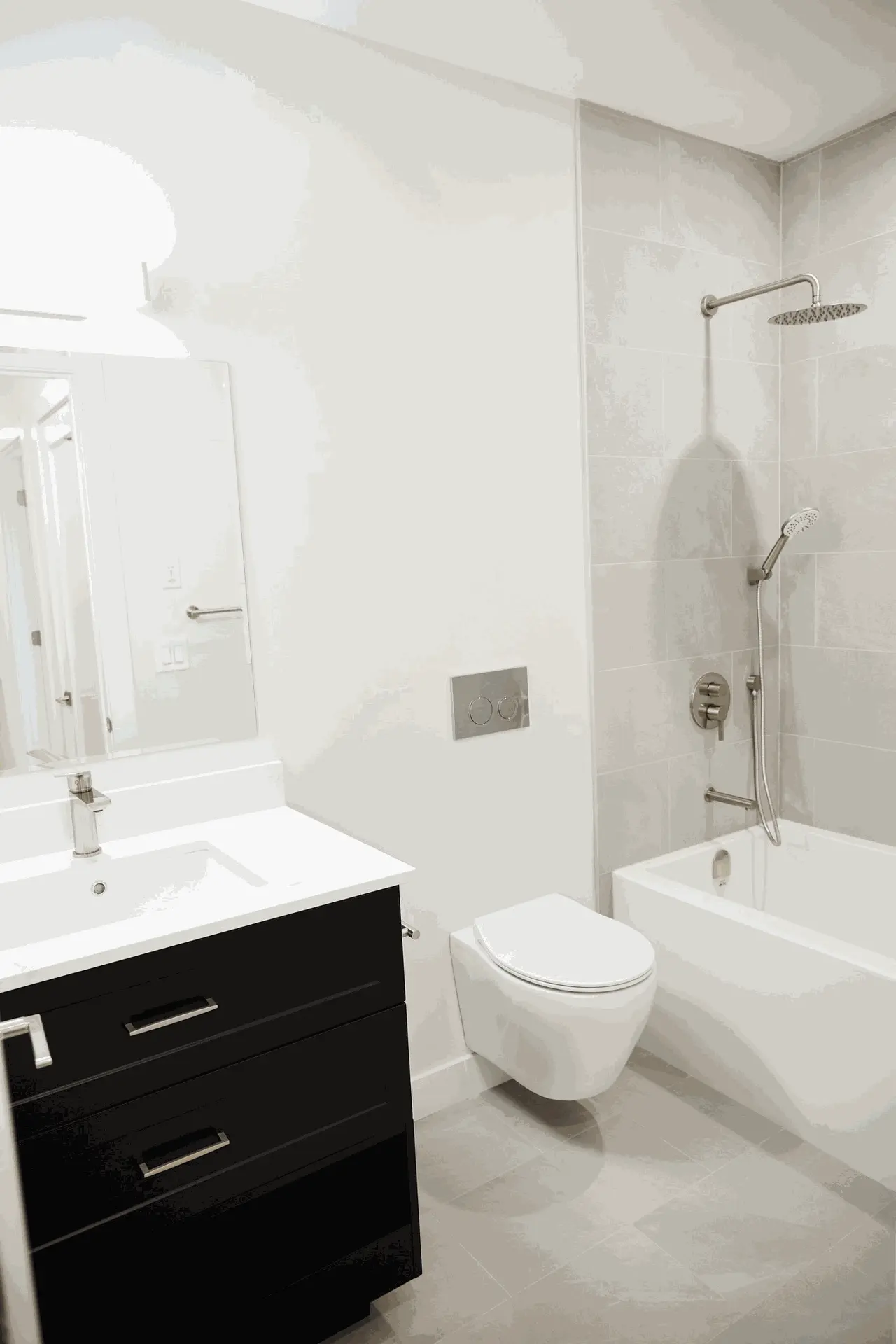  Modern bathroom featuring a sleek vanity with a sink