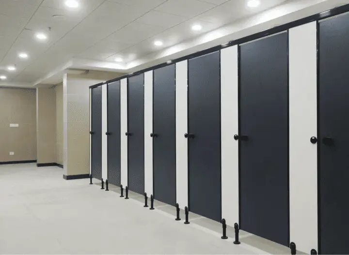 bathroom door made of compact laminate
