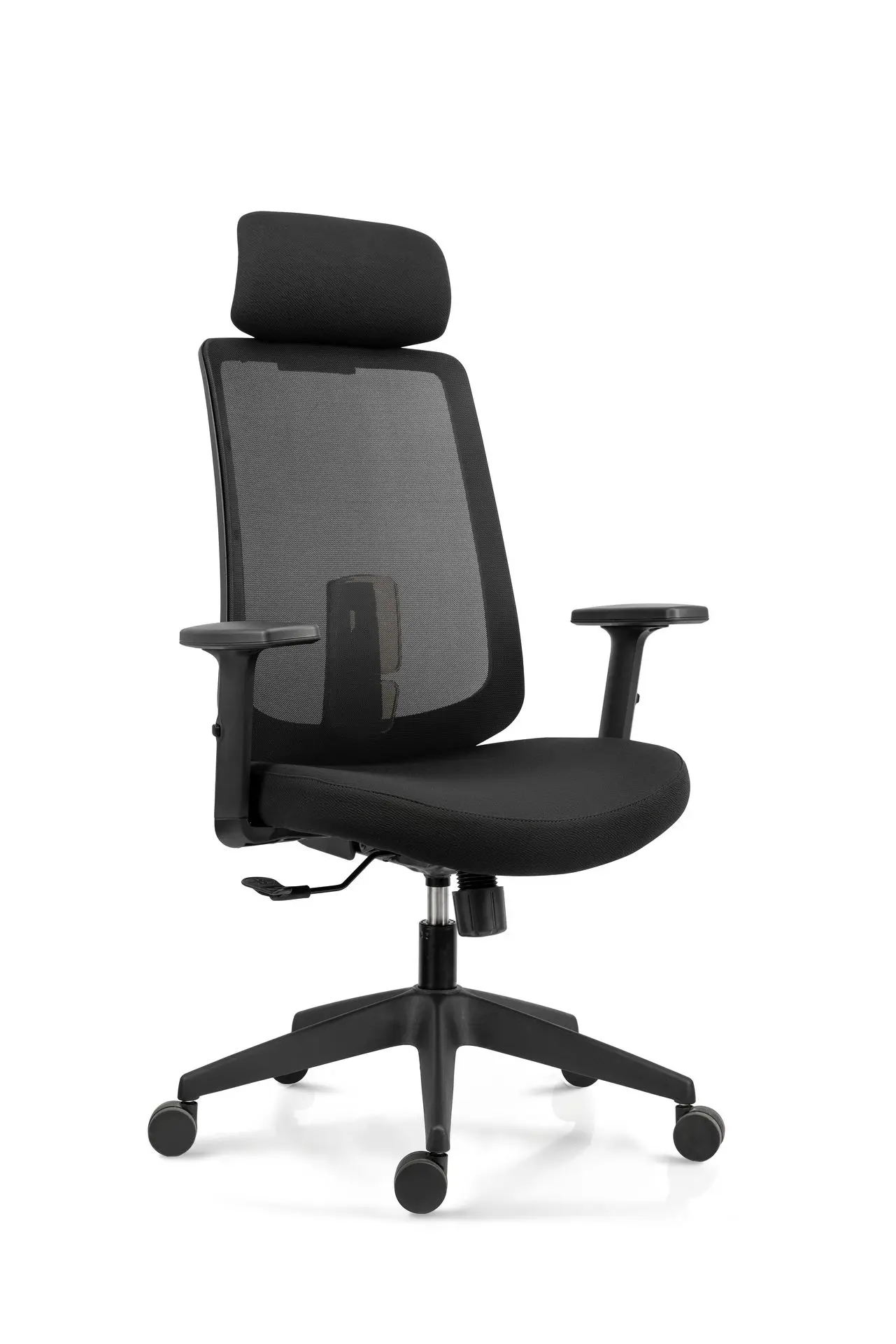 Office Furniture China – Black Ergonomic Mesh Office Chair Black ergonomic office chair with mesh back and headrest from China