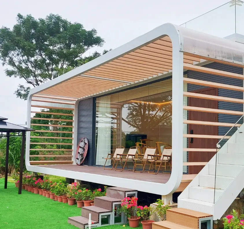 Modern China Prefab House Luxury Modular Cabin Exterior China prefab house luxury modular cabin with panoramic glass and modern outdoor design