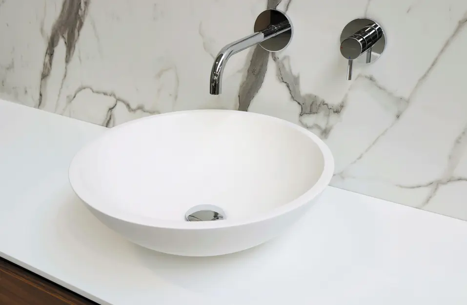 composite basin material matte solid surface composite basin material round countertop washbasin