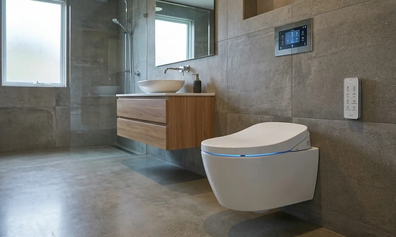 China wall-hung smart toilet with concealed tank for modern apartments and hotels