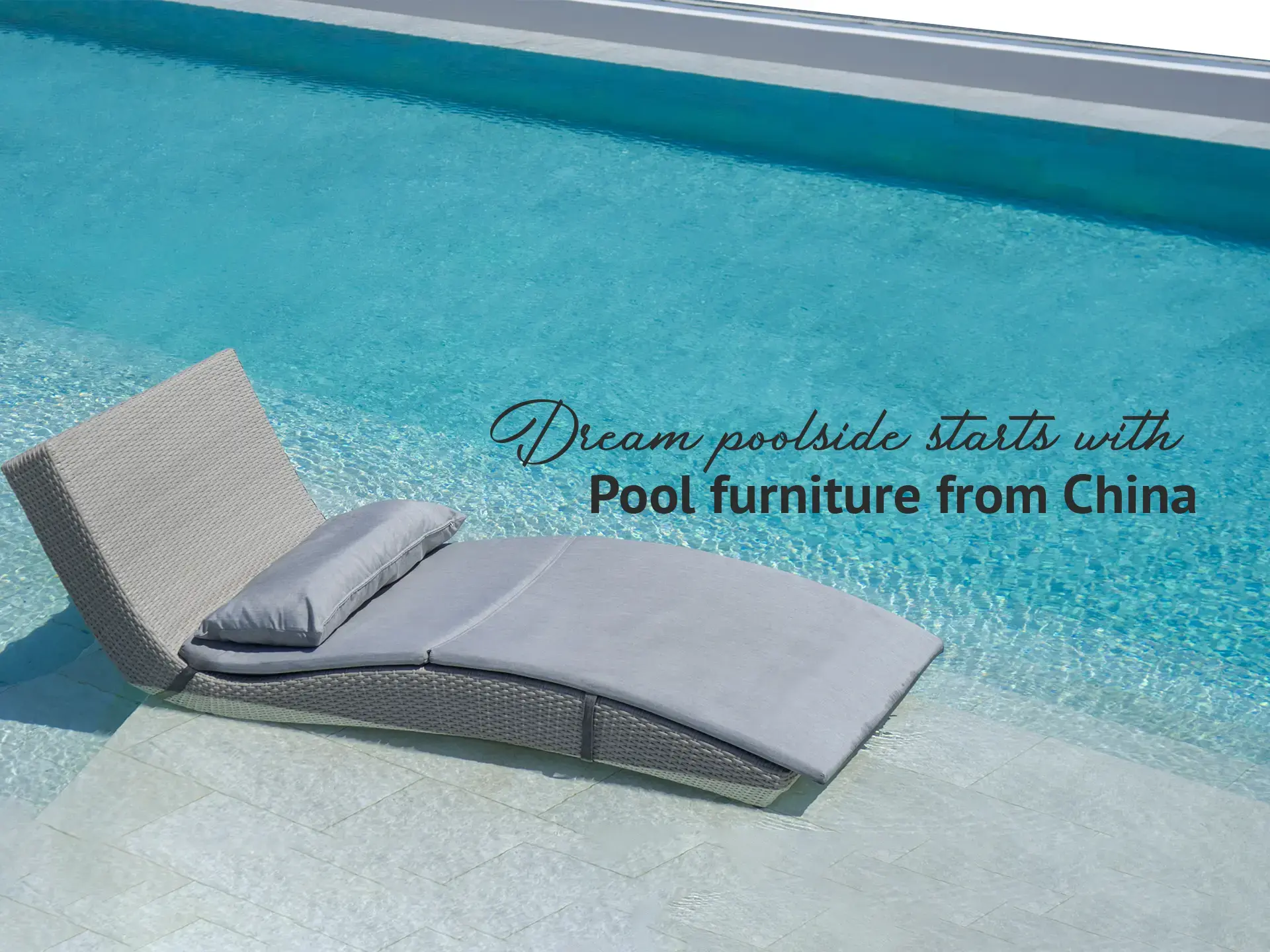 China pool furniture outdoor sun lounger by swimming pool