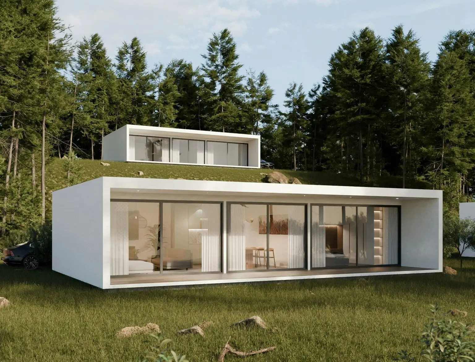 Eco-Friendly Hurricane-Rated Prefab House with Sustainable Design Sustainable hurricane-rated prefab house with green roof and energy-efficient design