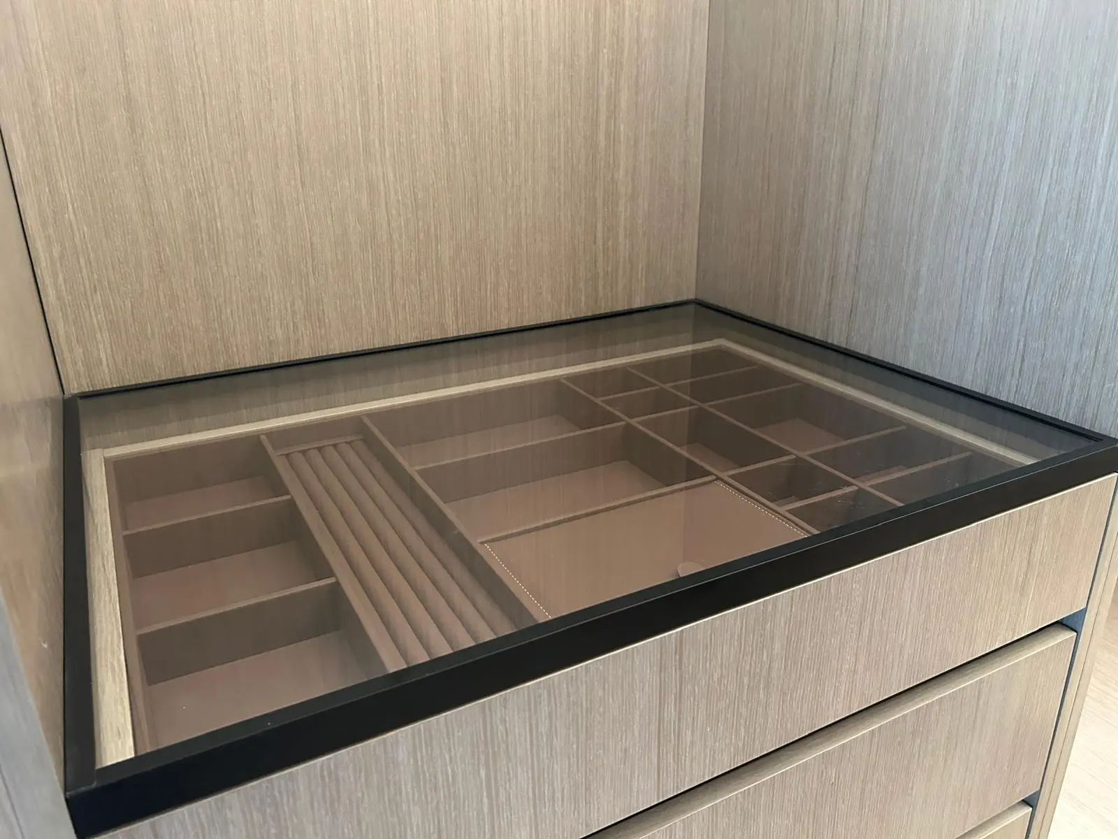 160 Atlantic custom drawer organizer with compartmentalized storage and premium joinery detailing