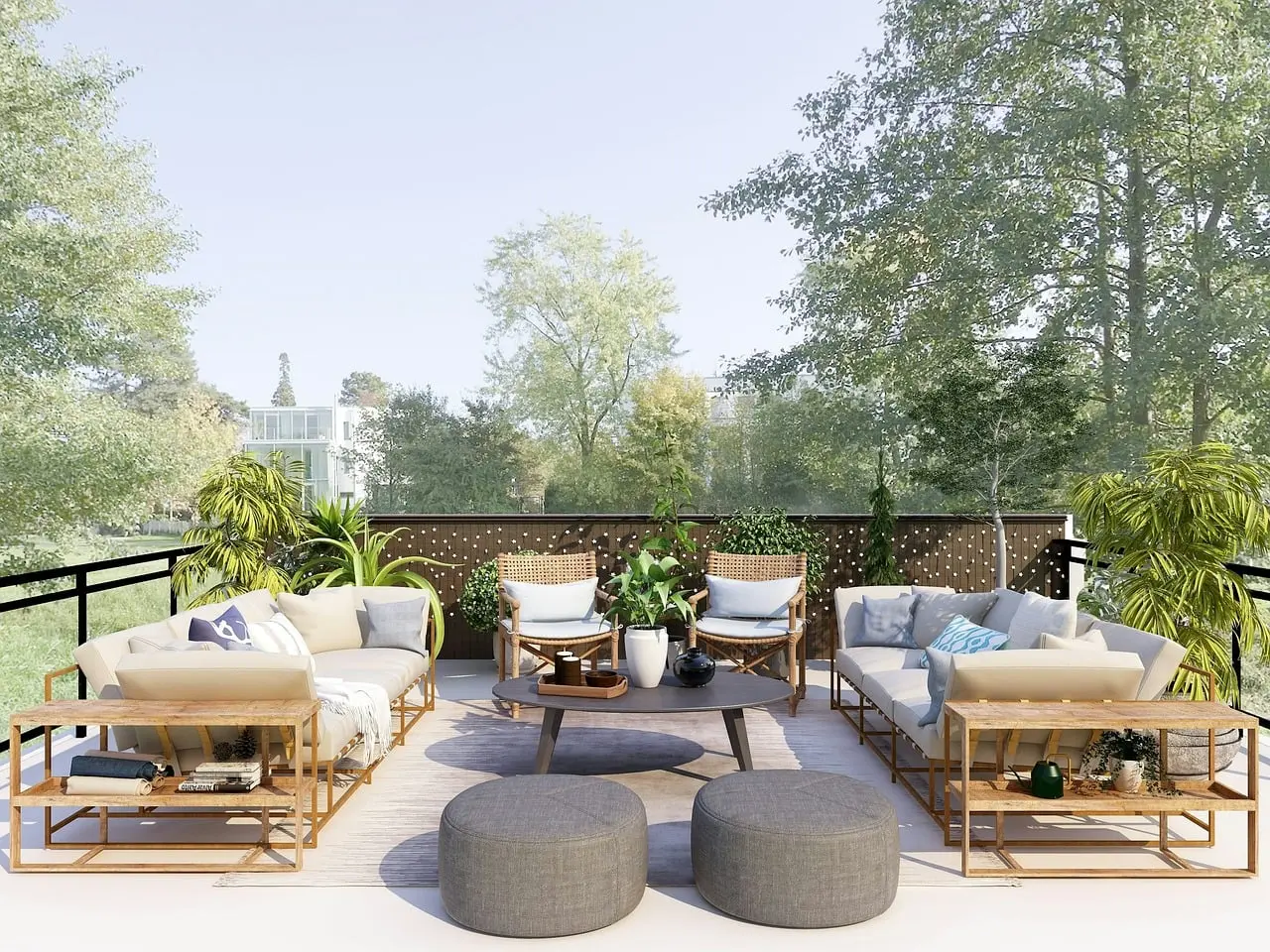 Teak Outdoor Furniture Patio Sofa Set for Resorts and Villas Teak outdoor furniture patio sofa set with coffee table and lounge seating for luxury outdoor living