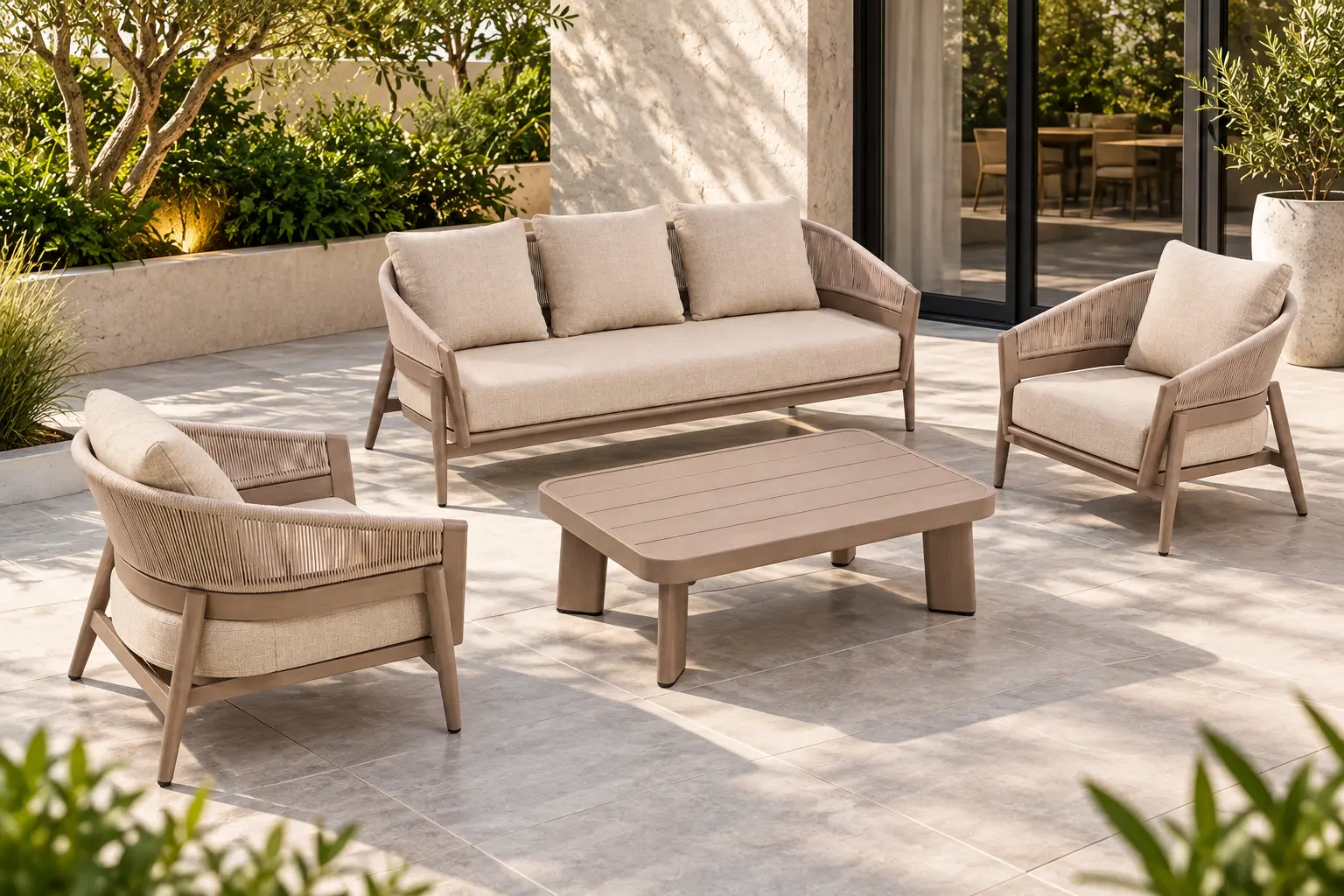 Customized Garden Furniture from China Customized woven garden furniture set from China with sofa and armchairs